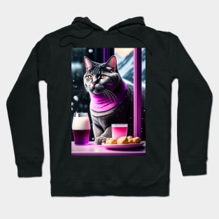 British Shorthair enjoys a hot beverage Hoodie